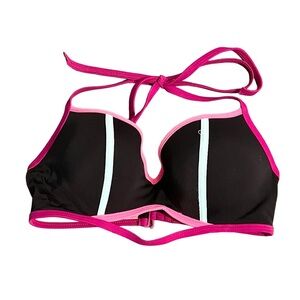 Pink Victoria Secret Bikini Top Bra Women’s Size S Black Pink D-DD